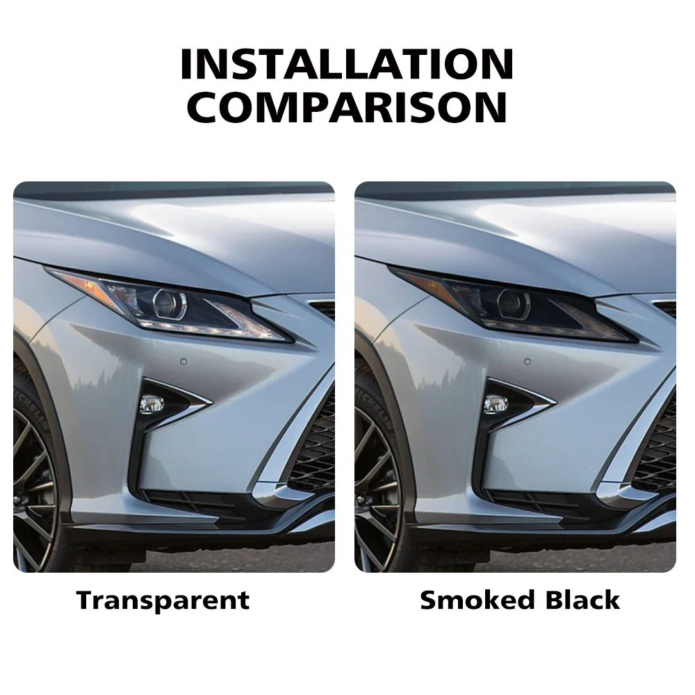 TPU Headlight Protection Film For Lexus RX 2016-2026 High-Gloss Smoke Black Pre-Cut PPF Kit Anti-Scratch Vinyl Wrap Cover