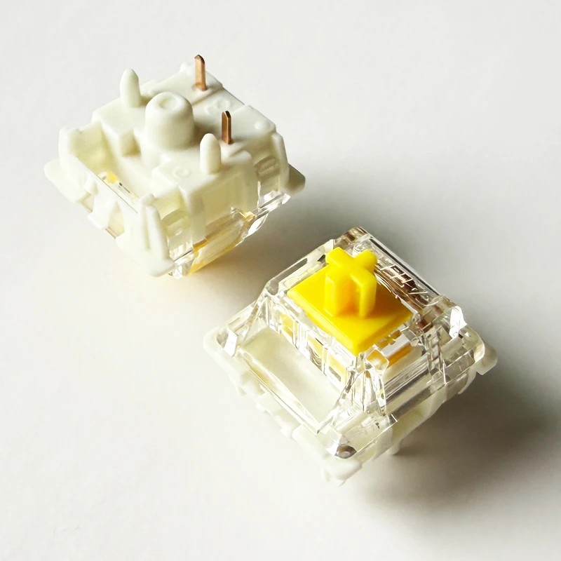 JYBMAK Gateron 3.0 Yellow Switch Pre-Lubricated 50gf Linear Tactile Mechanical Keyboard Switch for Gaming And Typing 5pin