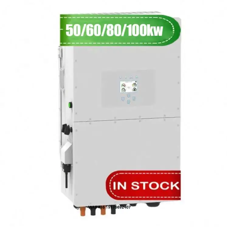 40 KW 50 KW 45KW 60 KW 80KW 100KW Deye SUN-50K-SG01HP3-EU-BM4 HV Commercial Three 3 phase hybrid Solar inverter