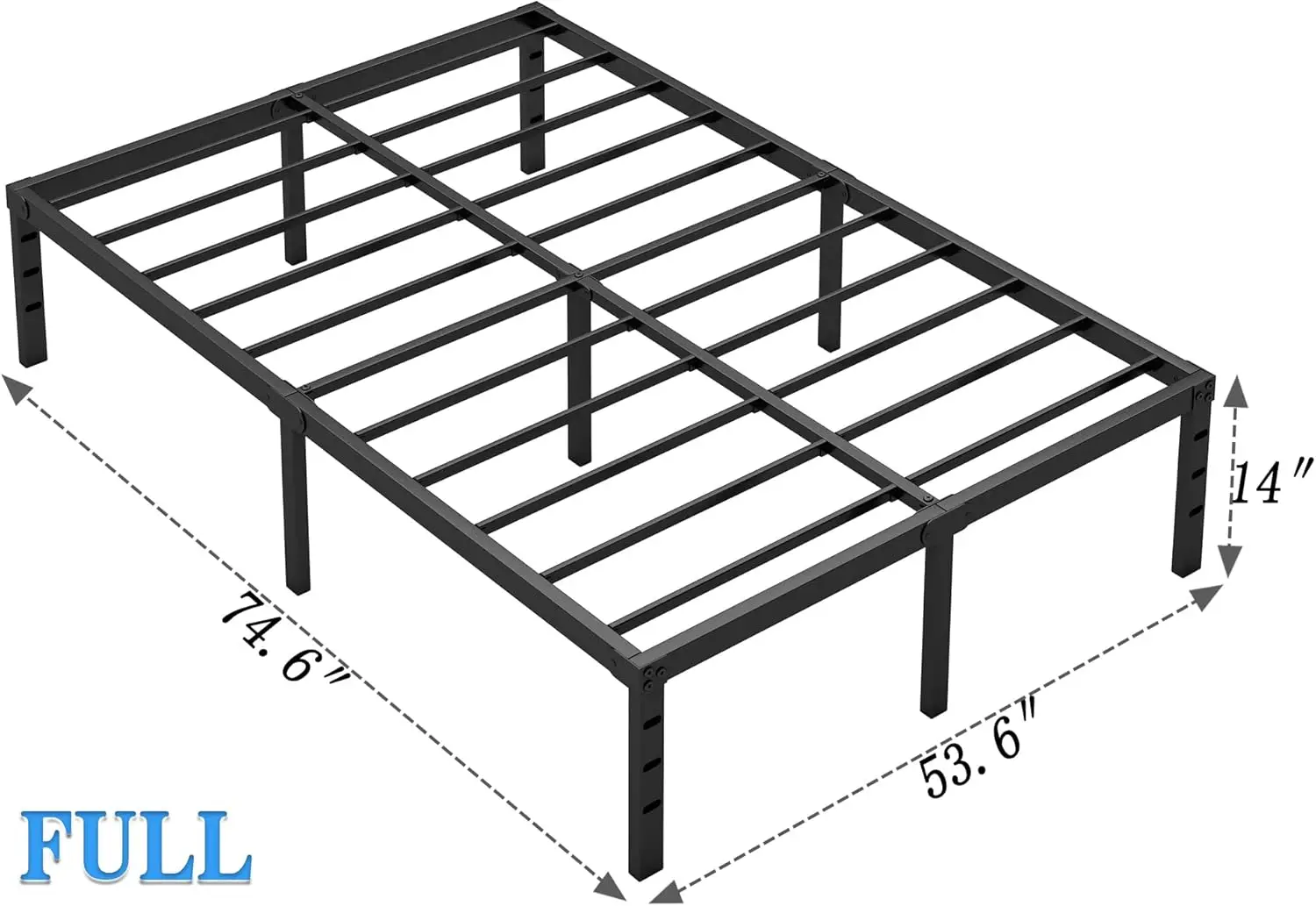 

Metal Bed Frame,Full Size Bed Frame with Storage Space,Heavy Duty Sturdy Mattress Foundation,Easy Assembly,Factory Direct Sales