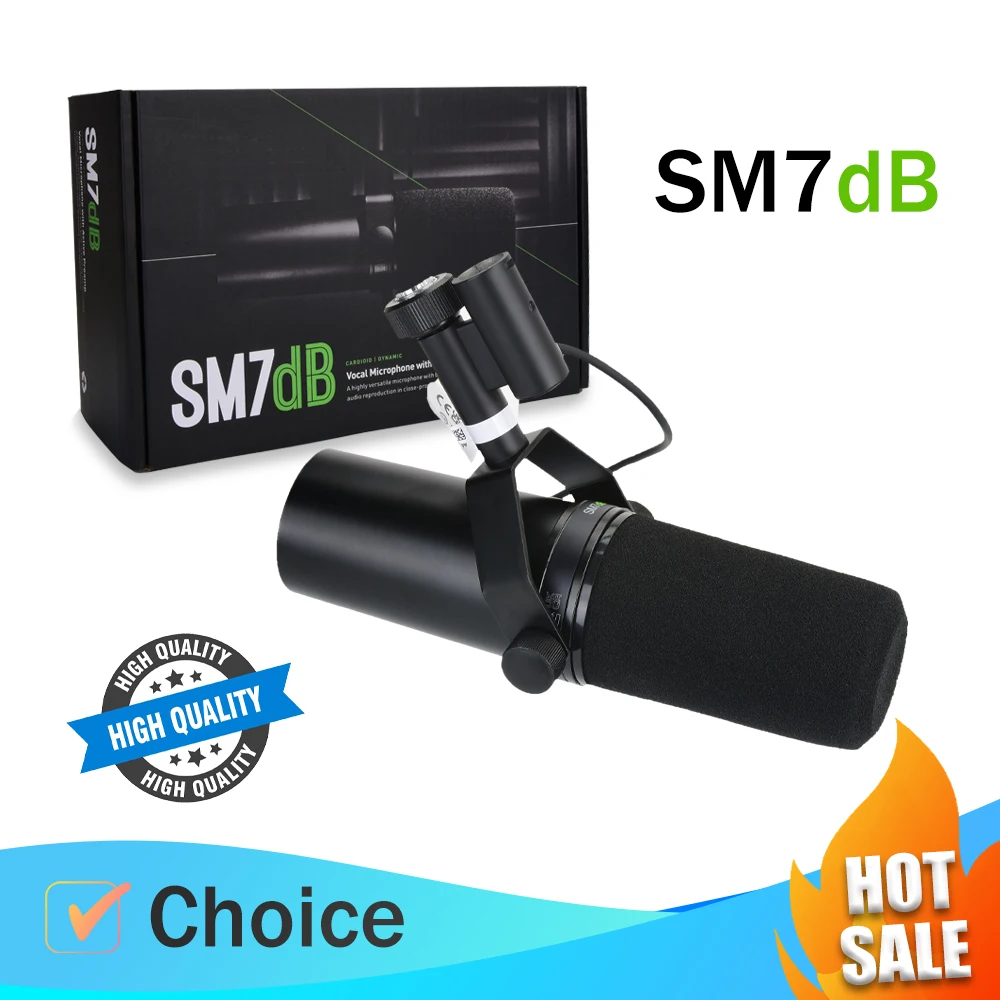 Professional podcast dynamic heart-shaped microphone SM7B SM7DB, built-in preamplifier, used for stage live/podcast studio