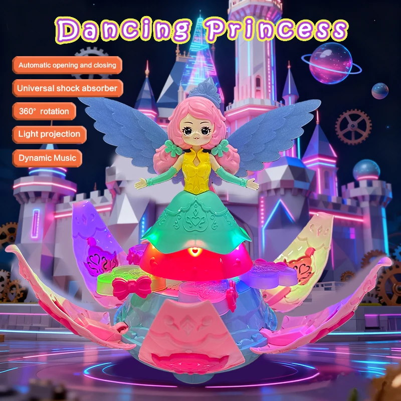 Electric Spinning Dancing Fairy Princess Toy for Girls Universal Colorful Sound And Light Baby Gift
