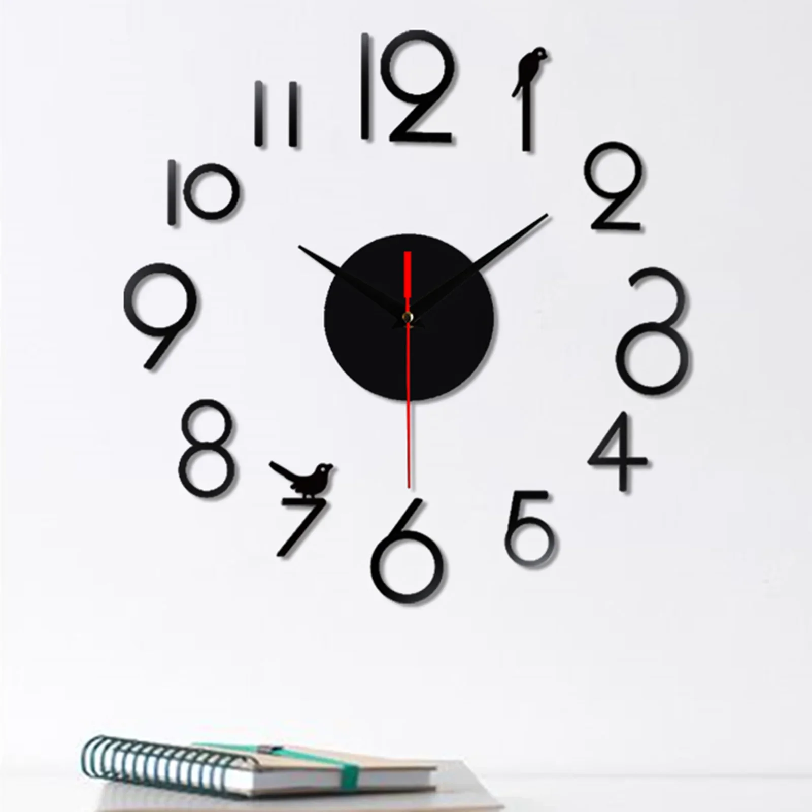 3D DIY Wall Clock Luminous Frameless Wall Clocks Digital Clock Wall Stickers Silent Clock For Living Room Office Home Wall Decor