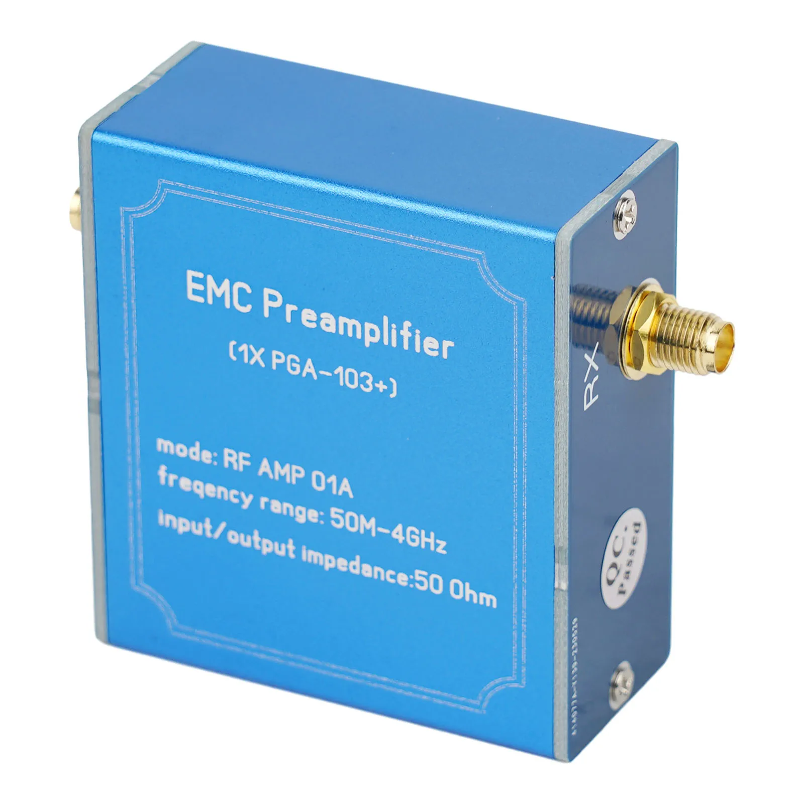 Wideband EMC Preamplifier 50M4GHz for LNA with PGA103+ Chip and Low Noise Figure for Magnetic Field Measurements