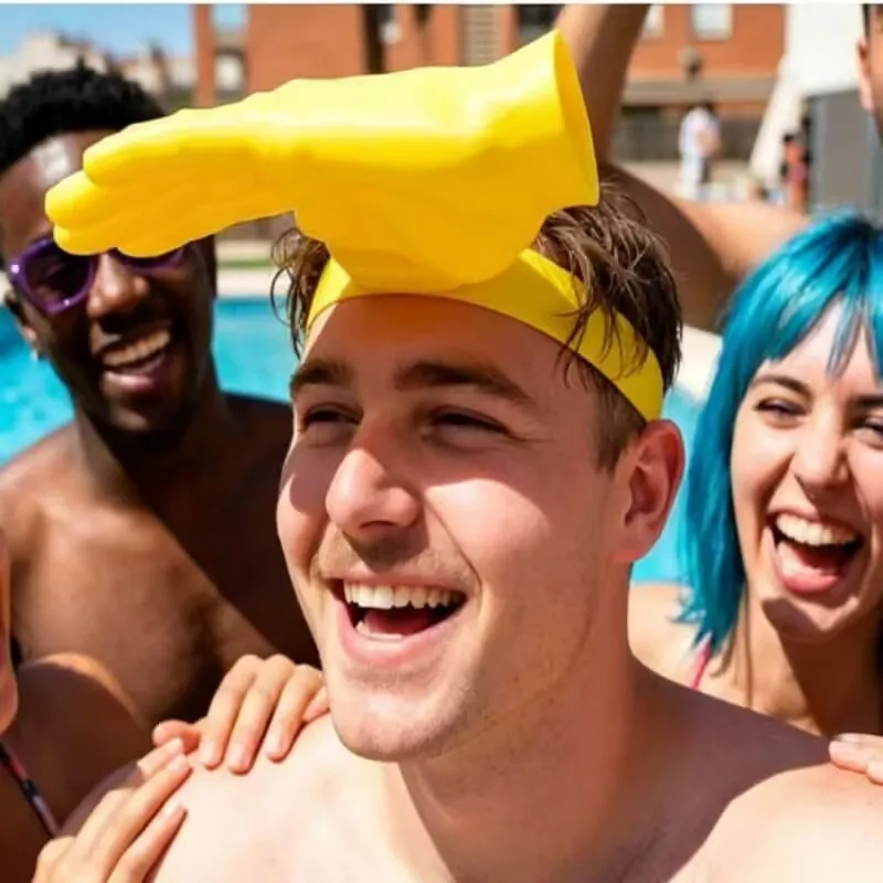 Creative palm sun hat, funny palm headband sun hat, summer outdoor UV protection, funny internet celebrity hat