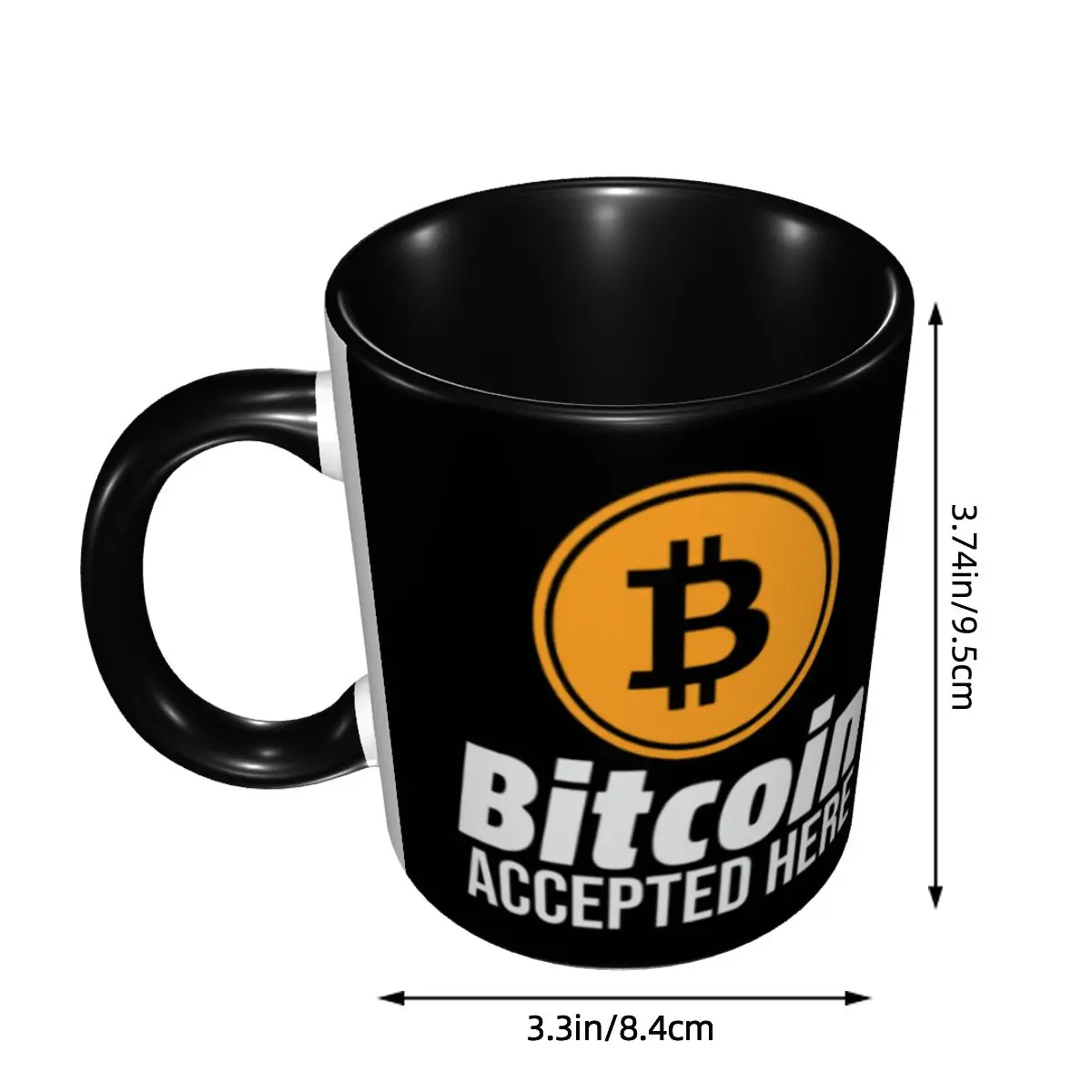 Bitcoin Accepted Here Mugs Personalized Ceramic Coffee Mug Cup Creative Present