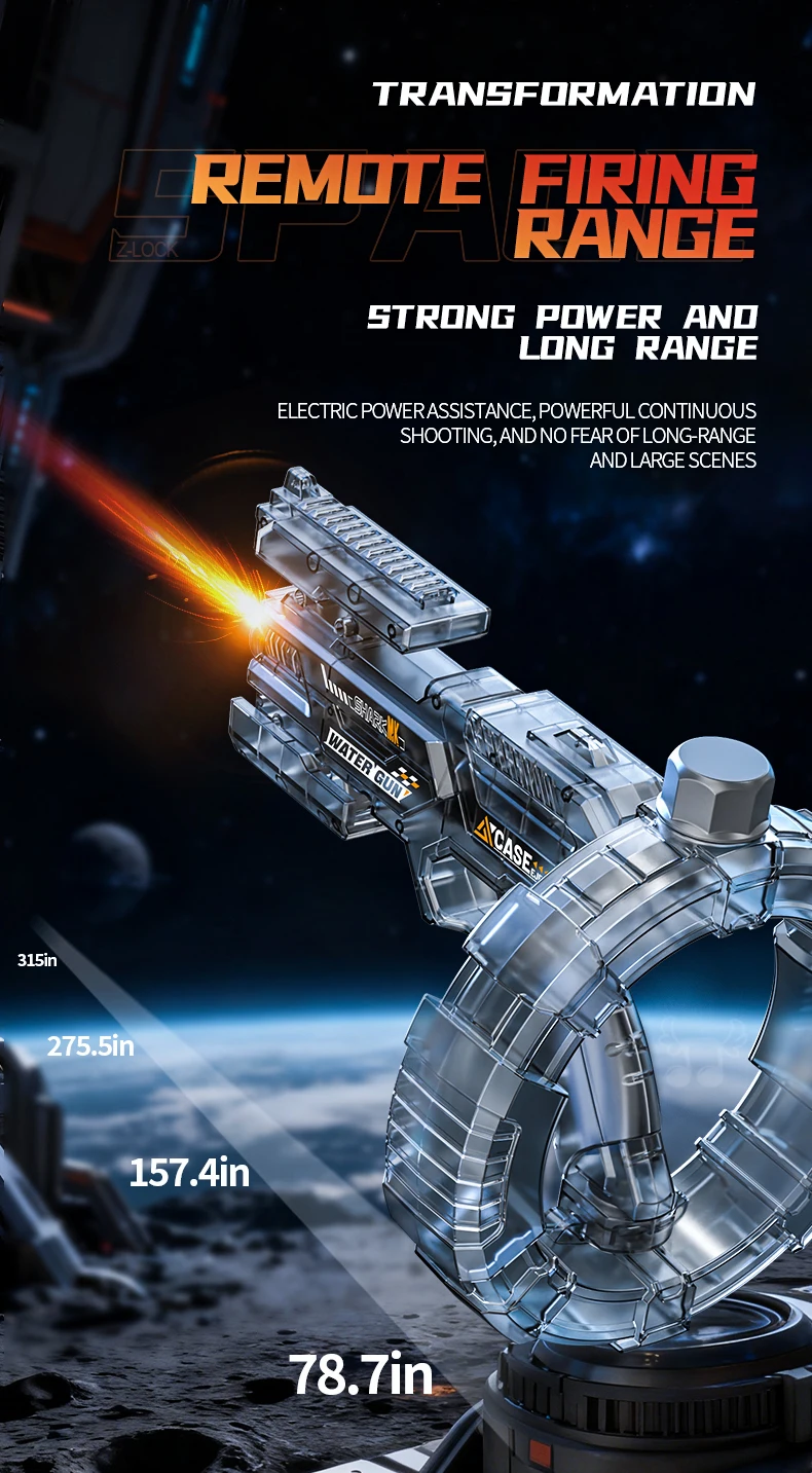 Automatic Electric Water Gun With Led Flame For Summer Pool Play_voghion.com