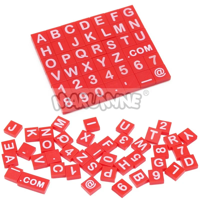 MARUMINE MOC Bouwstenen Onderdelen Set 1x1 Tegel met Afdrukken Alfabet & Nummer 3070 Compatibel DIY Gemonteerde Bakstenen Accessoires
