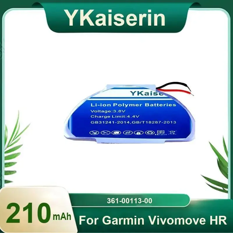 

YKaiserin 210mAh Replacement Battery 361-00113-00 for Garmin Vivomove HR Batterie Bateria Warranty 2 Years + Free Tools
