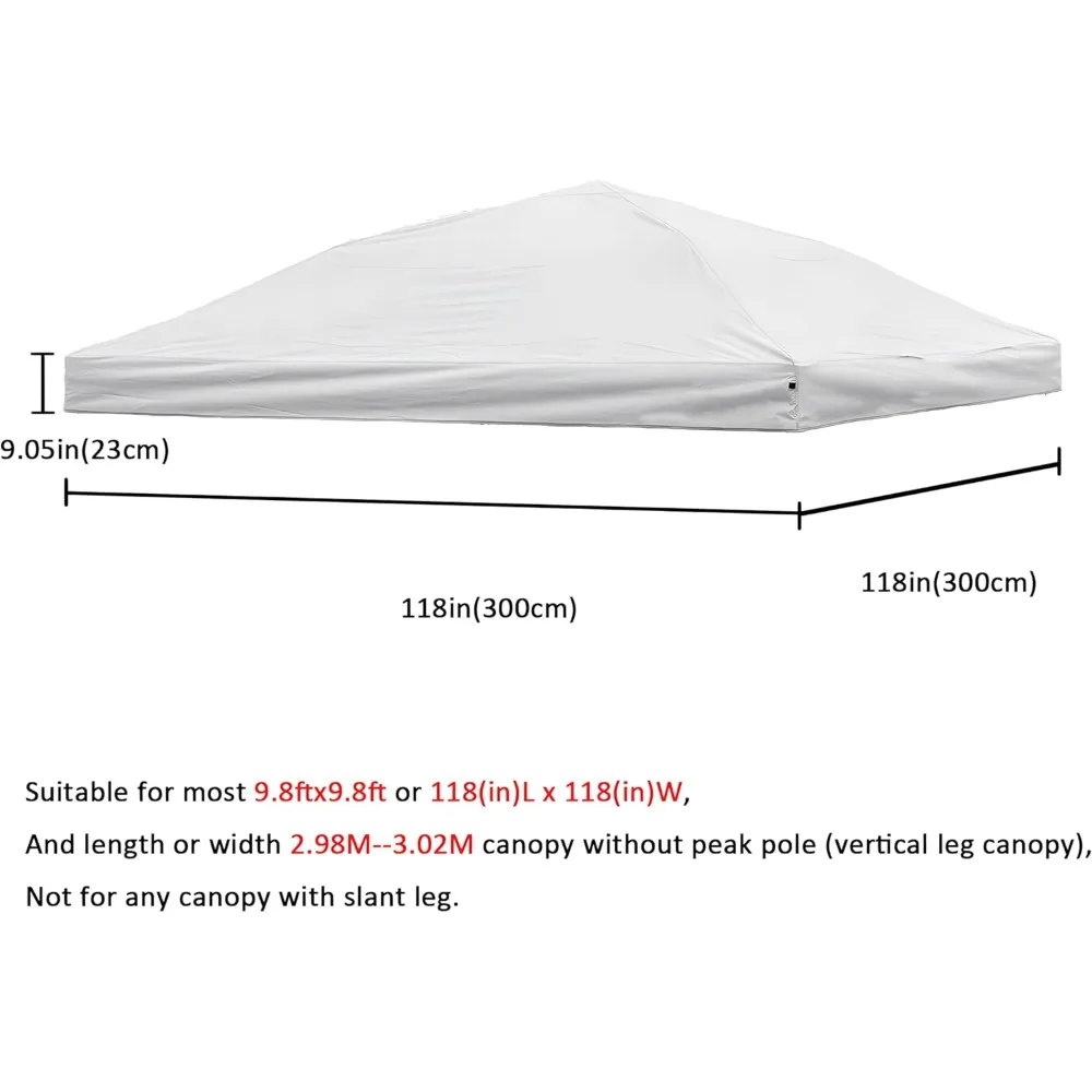 Replacement Canopy Top for 10x10 Pop Up Canopy Tent (Canopy Top Cover Only) White