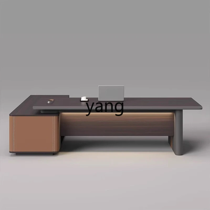 LMM  simple modern office desk and chair combination light luxury office furniture