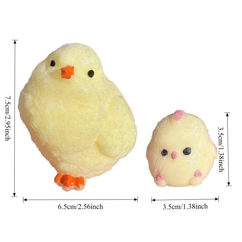 Juguete blando para apretar de pollito, juguete Mochi súper suave para aliviar el estrés, juguete de descompresión de rebote lento de dibujos animados para regalo de amigos