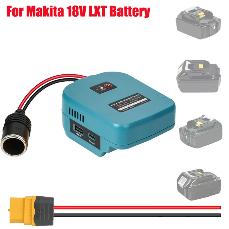 

18V To 12V DC Converter Step-down Converter Compatible with For Makita 18V Lithium Batteries with Cigarette Lighter Plug for DIY