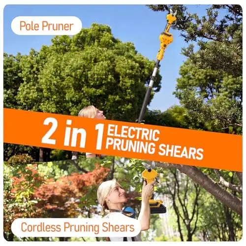 2 IN 1 Electric Pole Pruner Compatible with Dewalt 20V (No Electric Pruning Shears with 1.6