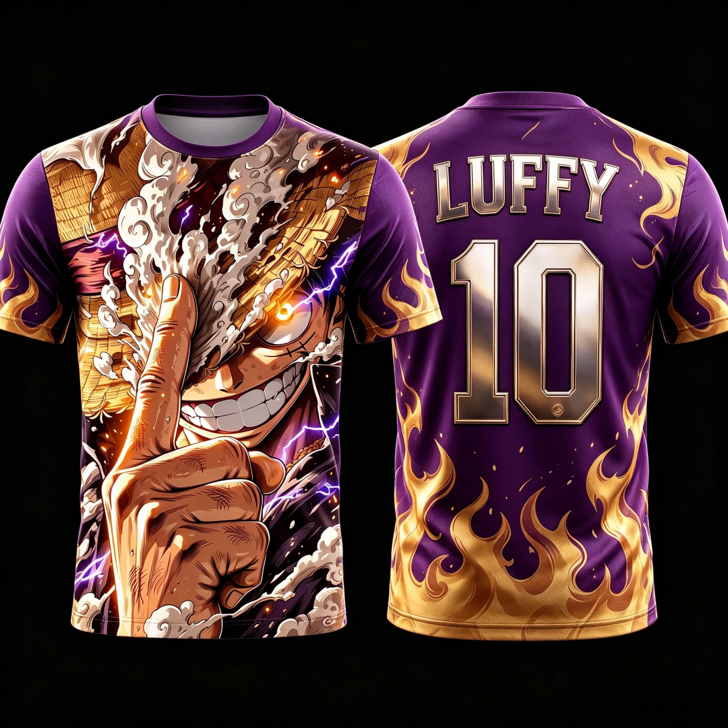 2026 Summer One Piece Luffy Retro Cosplay T-shirt Men's Oversized 3D Printed Short-sleeved Family Unisex Children's Sports Shirt