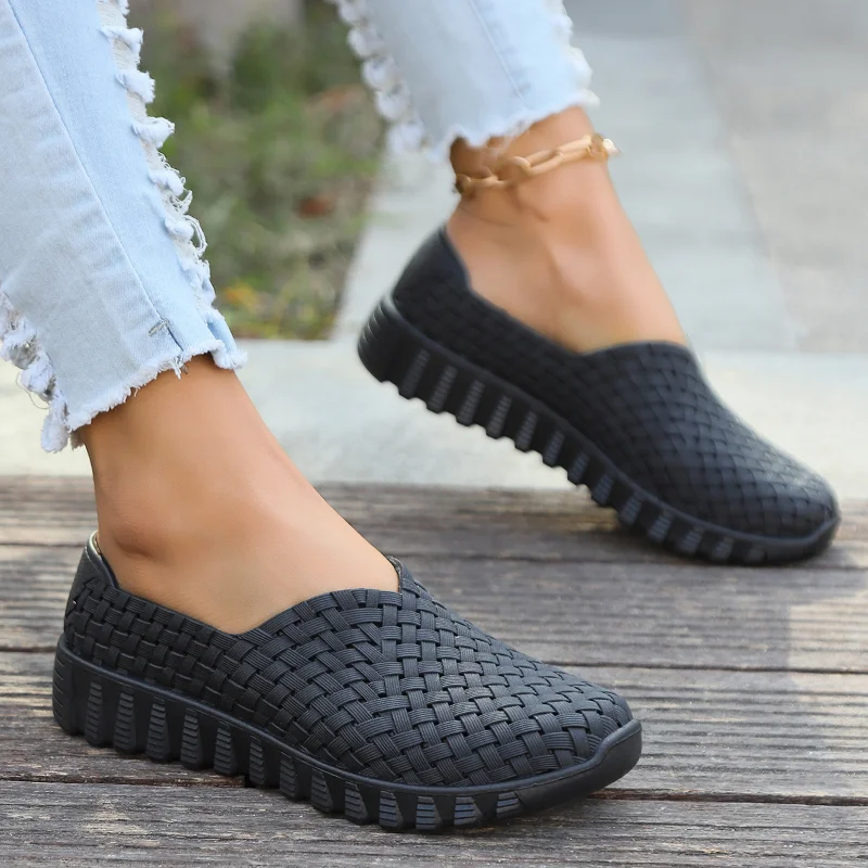 Women Flats Mesh Breathable Slip-on Shoes Cozy Sports Casual Sandals Dress Summer New Fashion Walking Shoes Femme Zapatillas