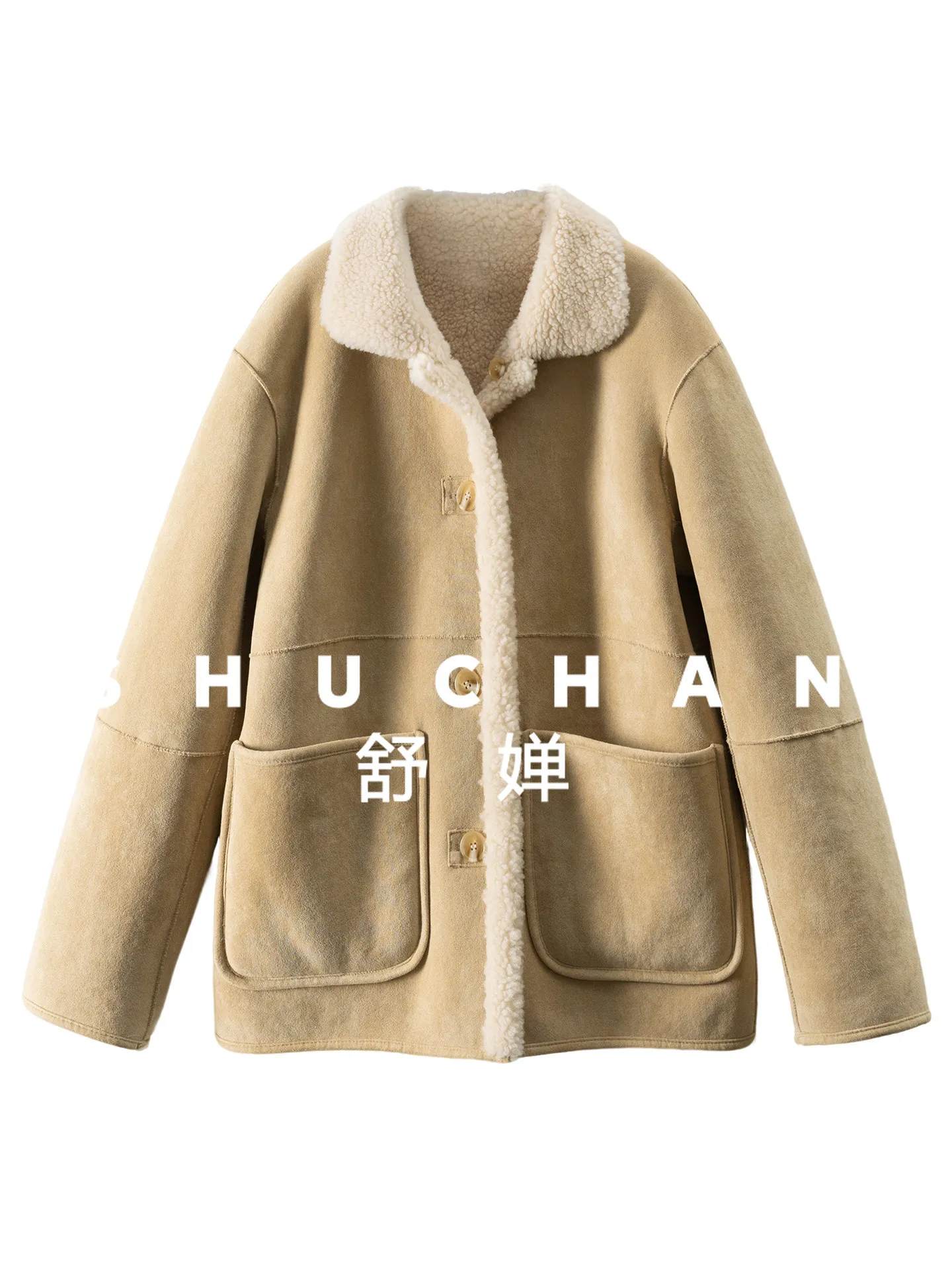 メイラード複合毛皮一体型両面ラムウールコート レディース 93E0 casacas para mujer invierno 2025