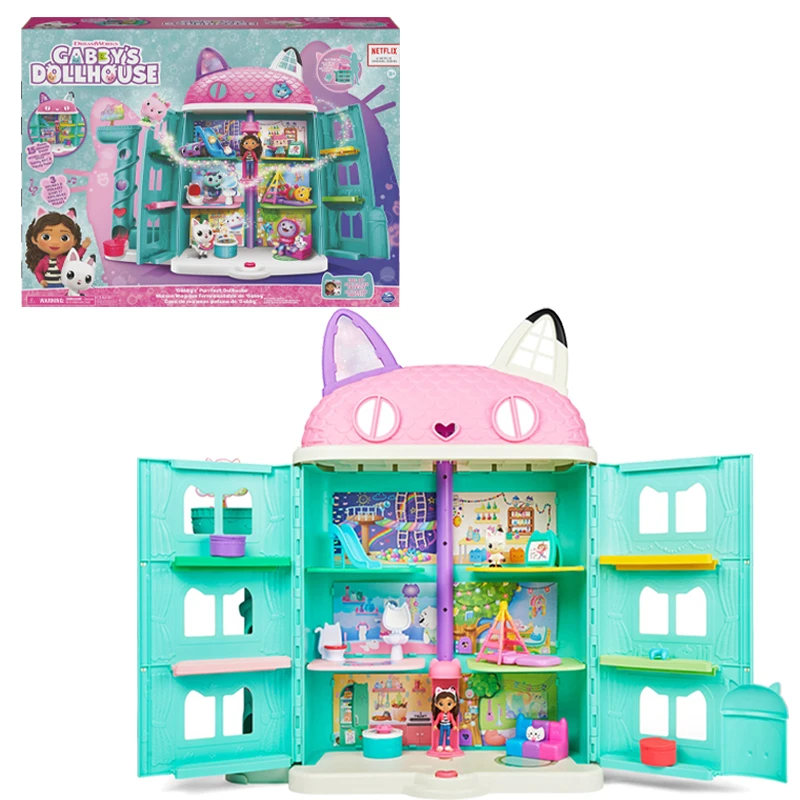 

Gabby's Dollhouse Gabby's Purrfect Dollhouse Playset Luxury Chateau Villa with Sound Girls Play House Toys Birthday Gift Set