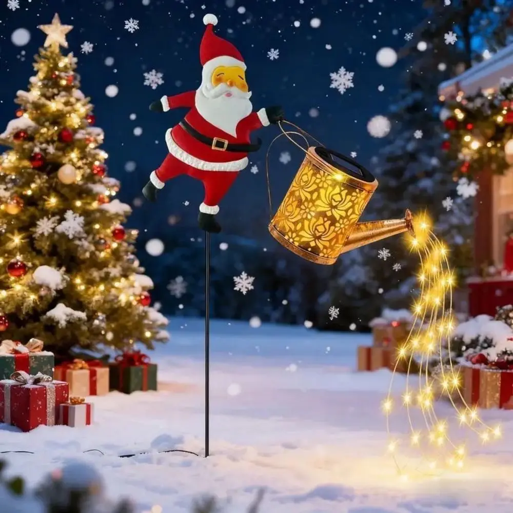Solar Powered Christmas Solar Light Weather Resistant Waterproof Santa Claus Light Decorative Design LED Light