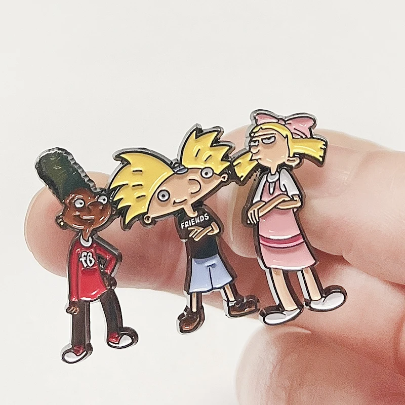 American animated comedy Hey Arnold enamel pin cartoon badge best friend gift fashion jewelry