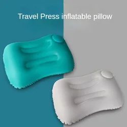 Almohada inflable para acampar al aire libre, reposacabezas inflable de prensa portátil, almohada plegable para dormir, cojín Lumbar de viaje, almohada trasera