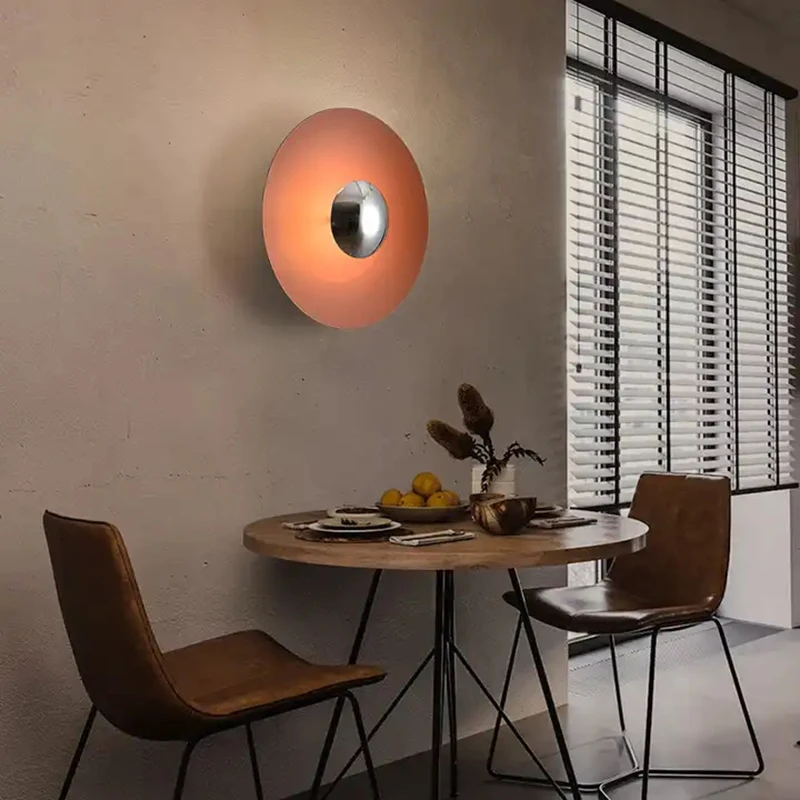 Moderno led luz de parede redonda arandela lâmpada parede nordic cor criativa sala estar tv interior escada luzes cabeceira luminária decoração casa