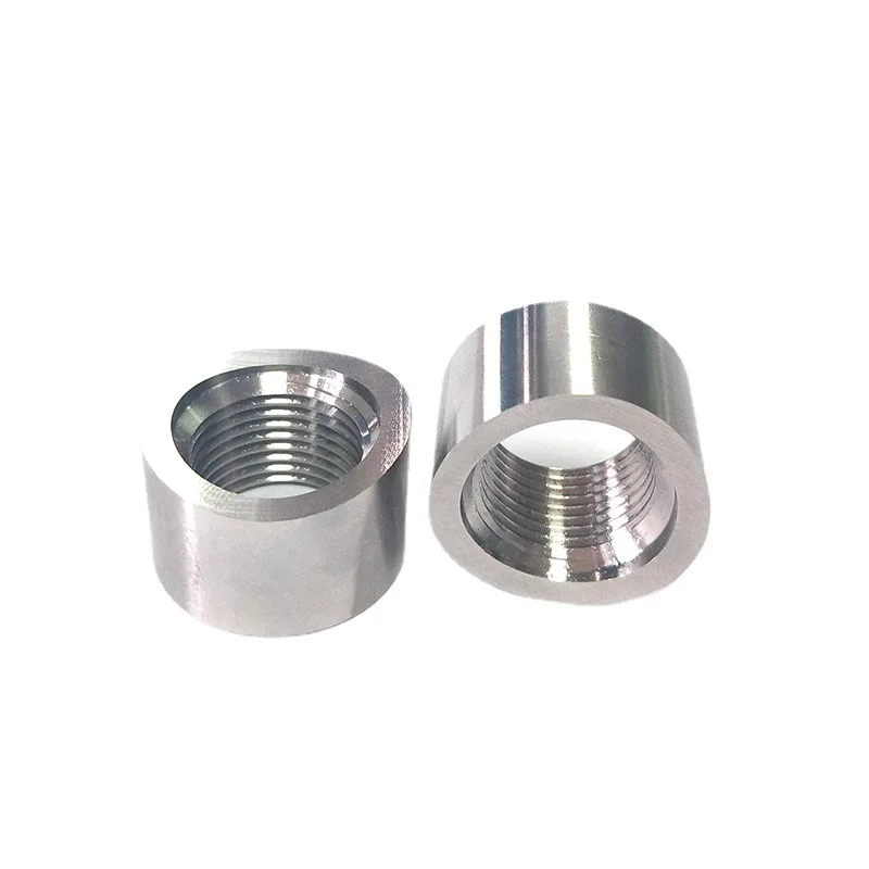 2PCS Oxygen Sensor Weld Bung Stainless Steel M18x1.5 Notched Welded Base Nut O2 Sensor Mounting Bungs M18x1.5 Bung
