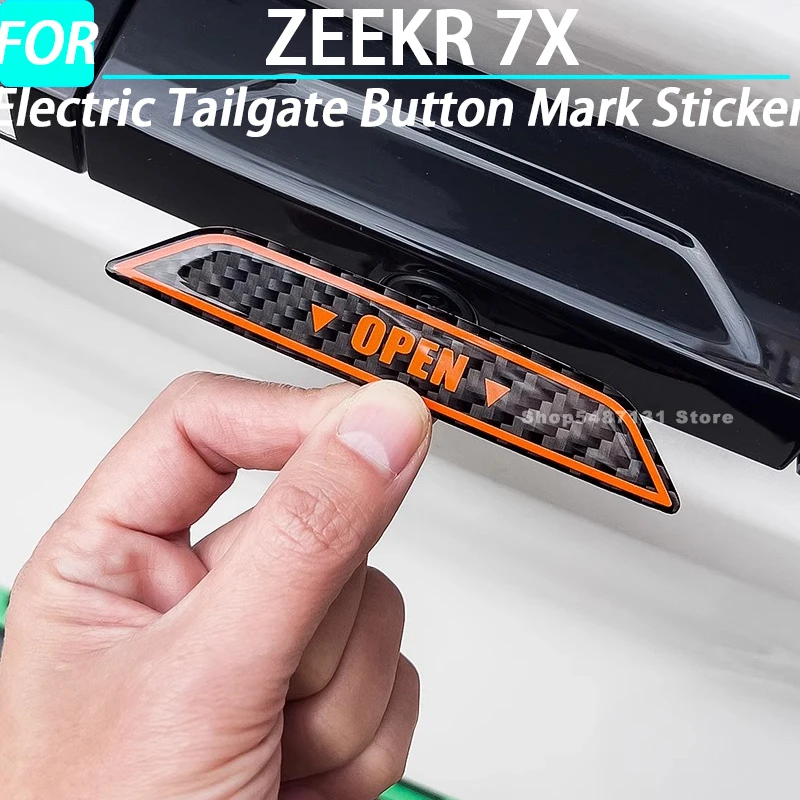 

Electric Tailgate Button Mark Sticker Carbon Fiber Style Protective Sticker for ZEEKR 7X Exterior Accessories 2024 2025
