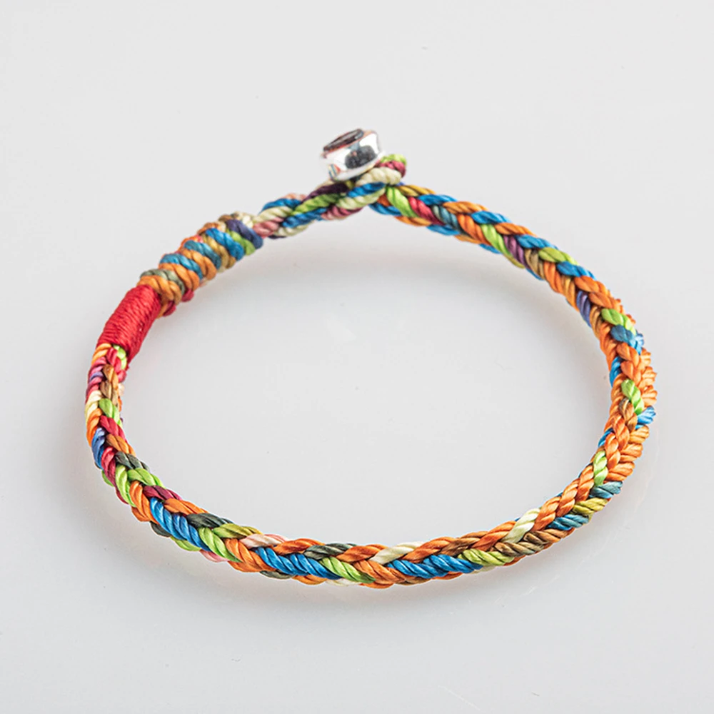 Handmade Tibetan Bracelet for Protection Multicolor Buddhism Handmade Knot Lucky Rope Bracelet Friendship and Couple Bracelet