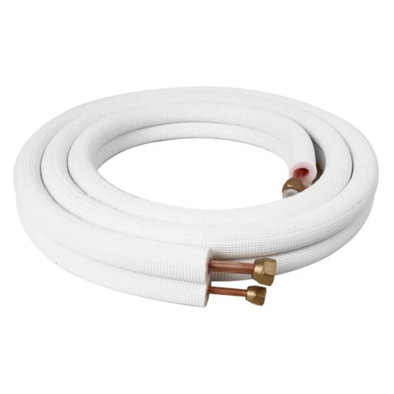 

652F HVAC Brass Piping set Three Layer Insulated Tubes Flexible Small Split Brass Lines Brass Tubing Refrigerants Line