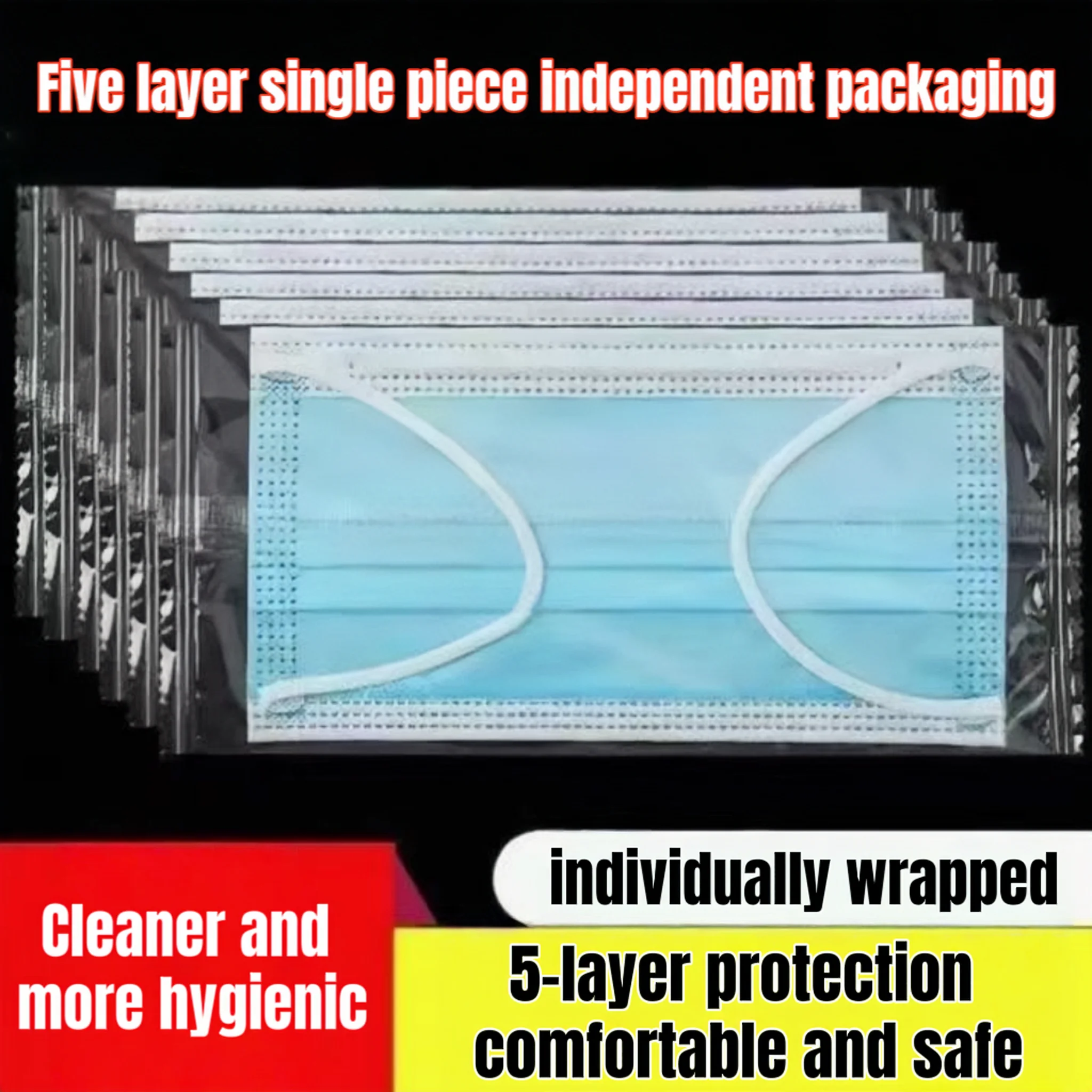 

Одноразовая защитная маска, противопылевая маска, пятислойная защита, независимая упаковка, удобная для переноски, защитное снаряжение