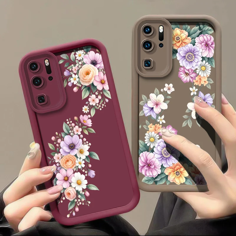 Flower Case For Huawei P20 P30 P50E P40 Lite P Smart Mate 20 30 40 50 Pro Y9 Prime 2019 Y7A Y9S Anti Scratch Silicone Cases Etui - view 4