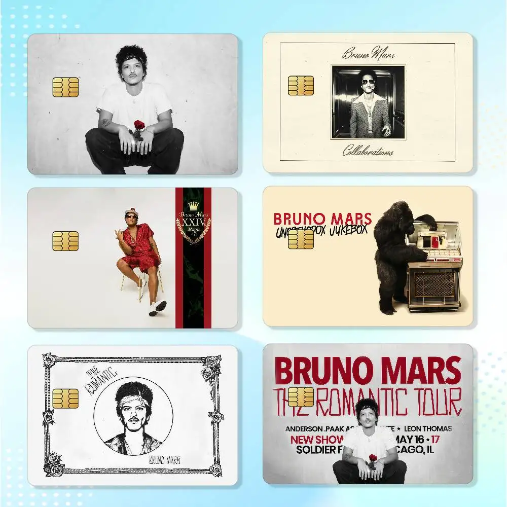 Singer B-Bruno Mars The Romantic Matte Card Stickers For Credit Cards Debit Cards And Transit Cards 4Pcs
