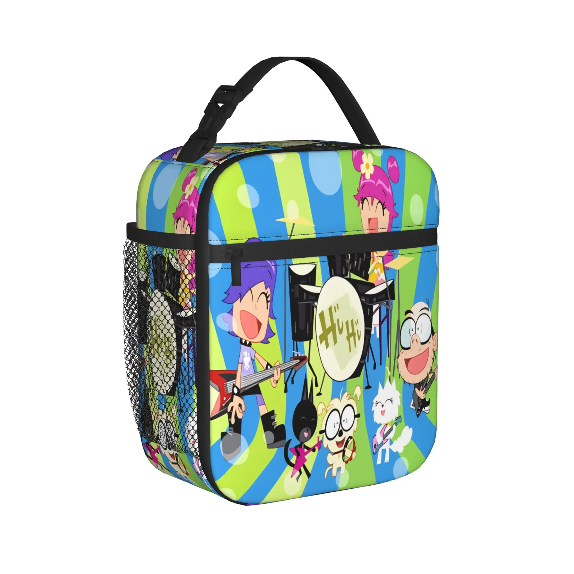 Hi Hi Puffy AmiYumi Lunch Bag  Office Lunch Box For Men Funny Print Thermal Tote Handbags Oxford Portable Zipper Cooler Bag