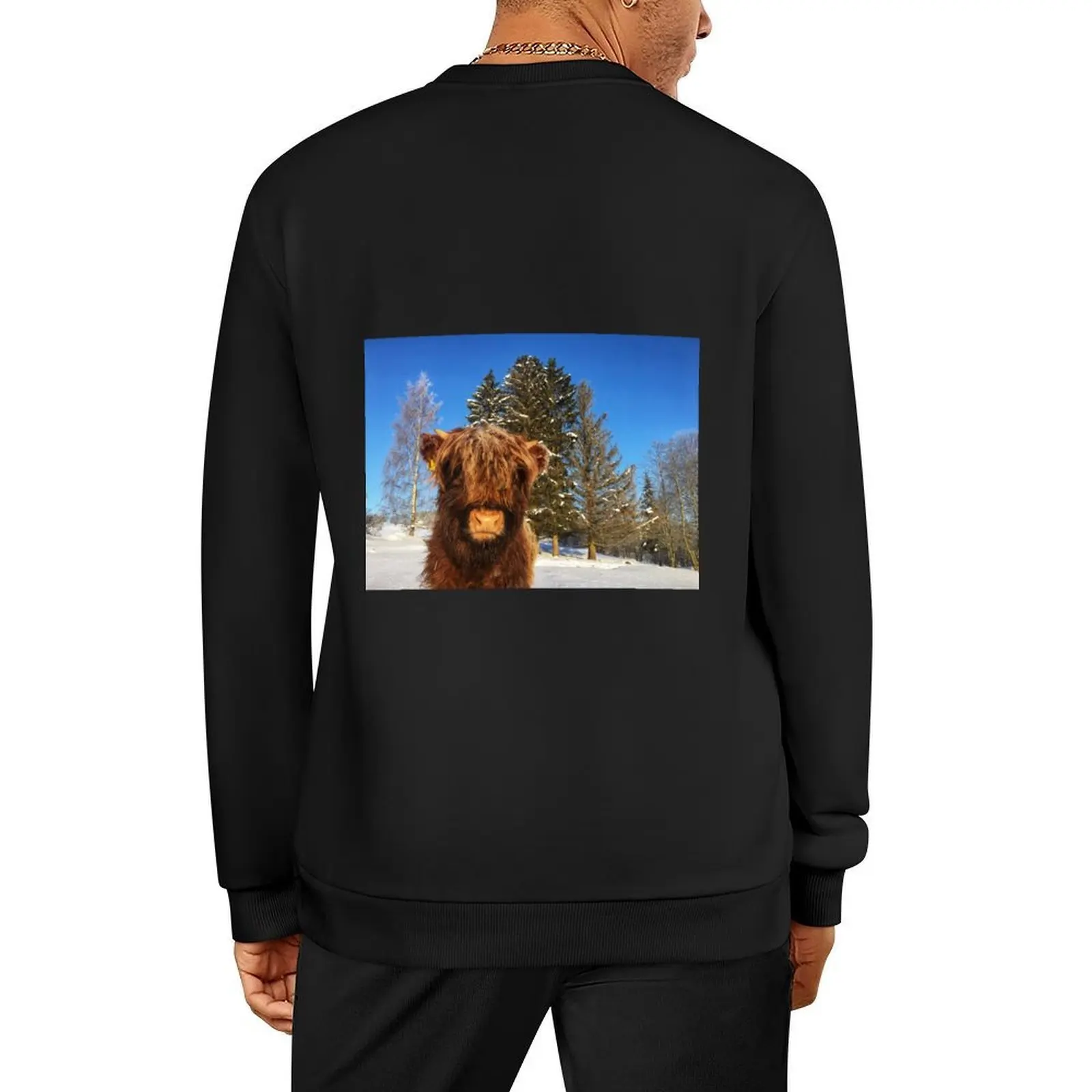 

Scottish Highland Cattle Calf 1704 Pullover mens clothing fashion men autumn autumn clothes winter man sweatshirt