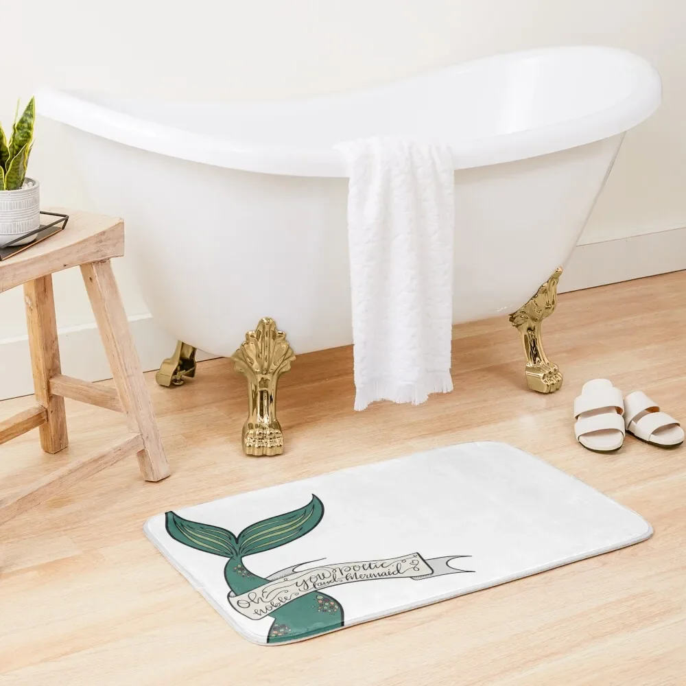 

Land Mermaid Bath Mat Bathroom Slip Front Door Bathroom Absorbent Quick Dry Mat