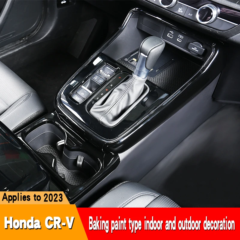 For 6th 2023 Honda CRV black interior modification and paste the instrument panel gear position door decoration sticker