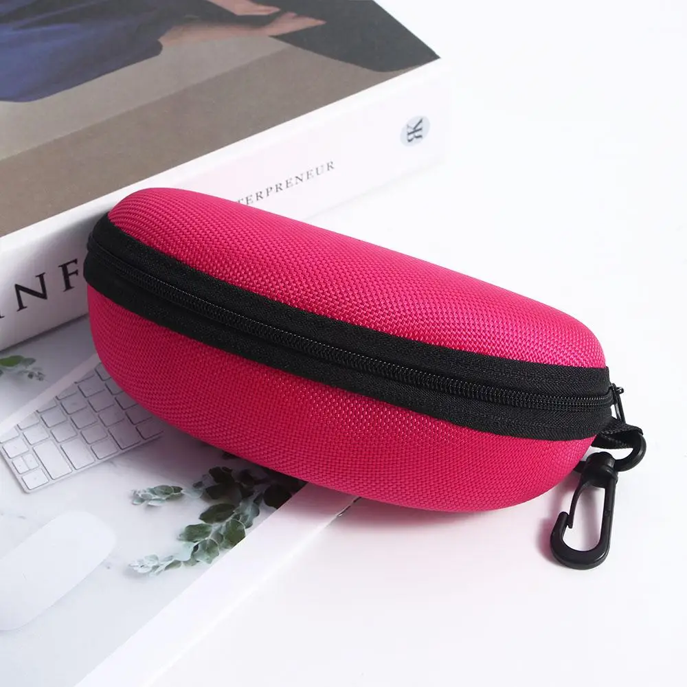 Fashion Zipper Box with Hook Men Women Eyeglasses Protector Case Sunglasses Bag Shell Clam Pouch Hard Case Eye Glasses Box