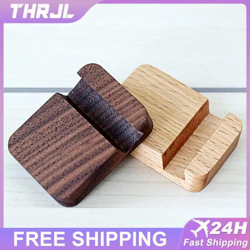 Universal Portable Solid Wood Cell Phone Racks Desk Stand Holder For Mobile Phone Tablet PC E-reader Home Storage