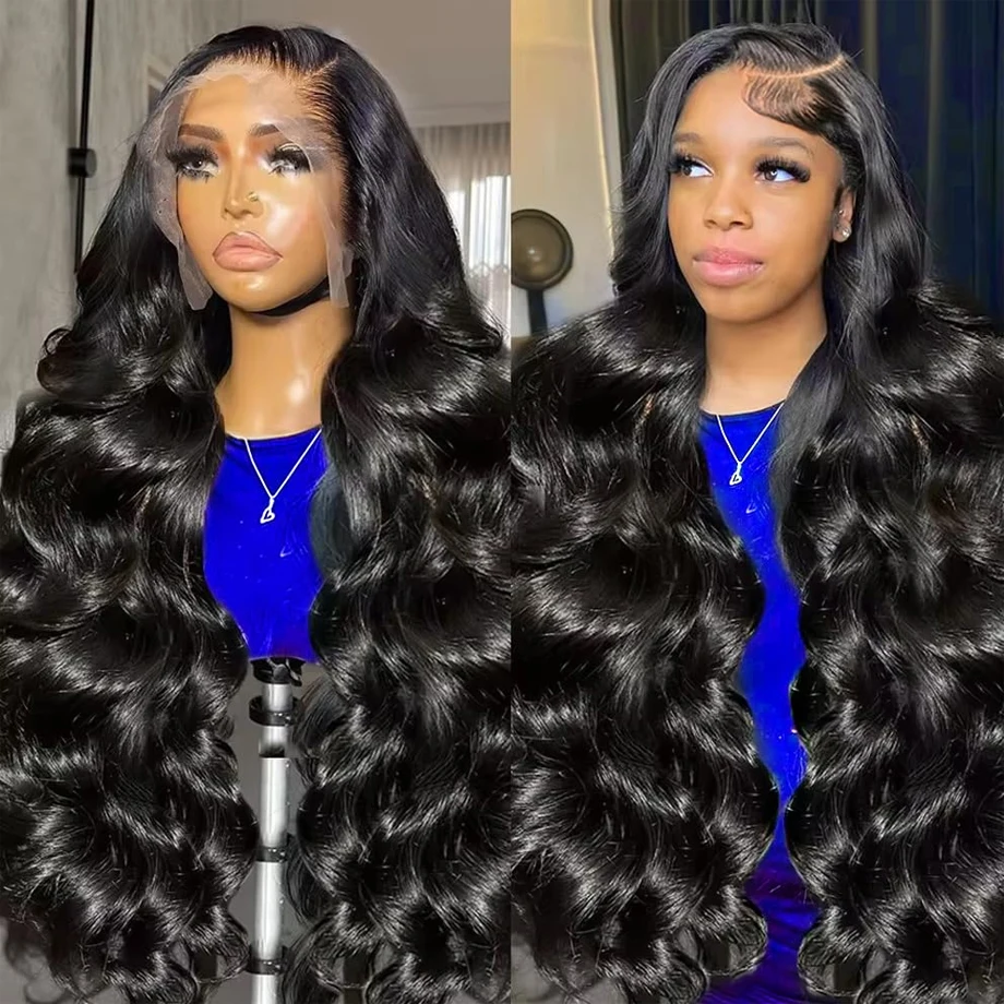 180% Density Lace Human Hair Wig Body Wave Brazilian Remy Hair Pre Plucked 4x4 Lace Closure Natural Color Wig