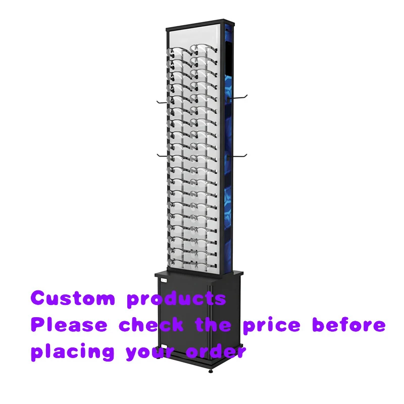custom.Customized Luxury Display Eyewear Stand Floor Standing Optical Display Rack Sunglasses Glasses Display Stand with Storage
