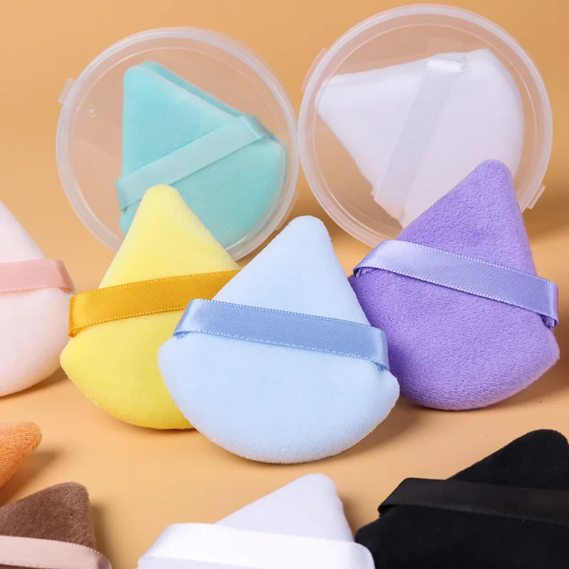 Triangle air cushion powder puff honey powder puff flocking powder makeup sponge dry powder finger powder puff