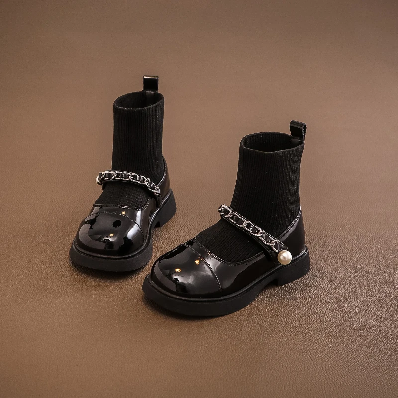 Botas Fashion Girls' Shoes 2025 Autumn New British Style Kids Leather Boots Comfort Non Slip Girls' Ankle Boots Zapatos Niña