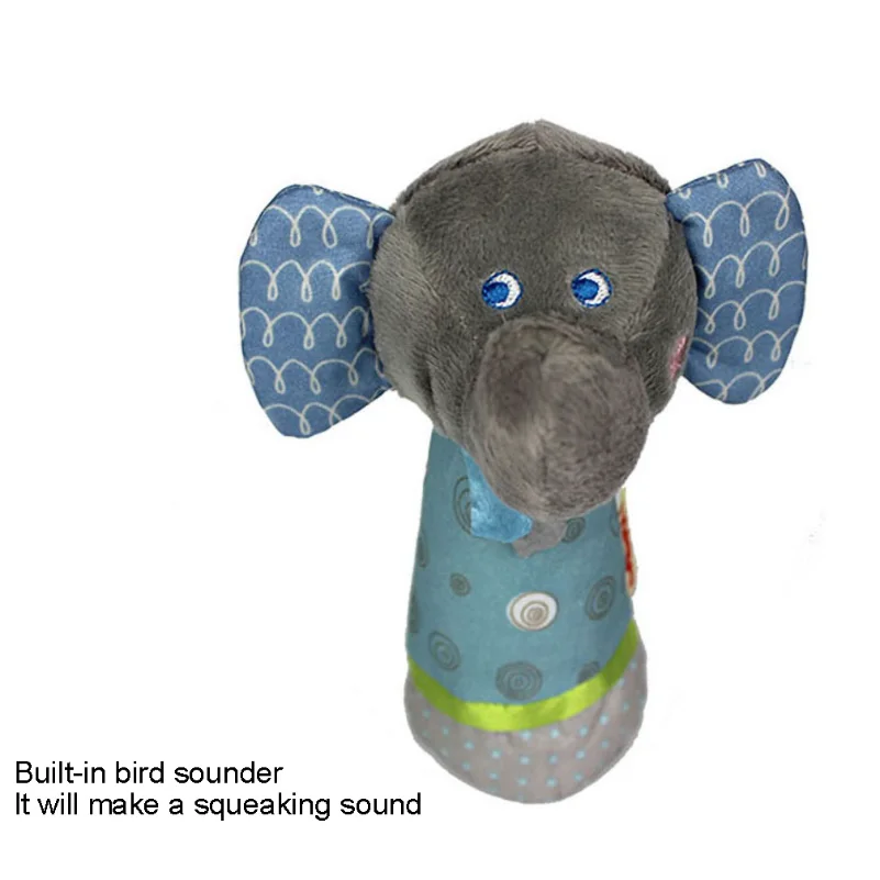 Baby Rattles Mobiles Elephant Stick Birds Sound Toy Ring Bell Infant Baby Crib Stroller Toy Plush Newborn Soft 15cm x 8cm