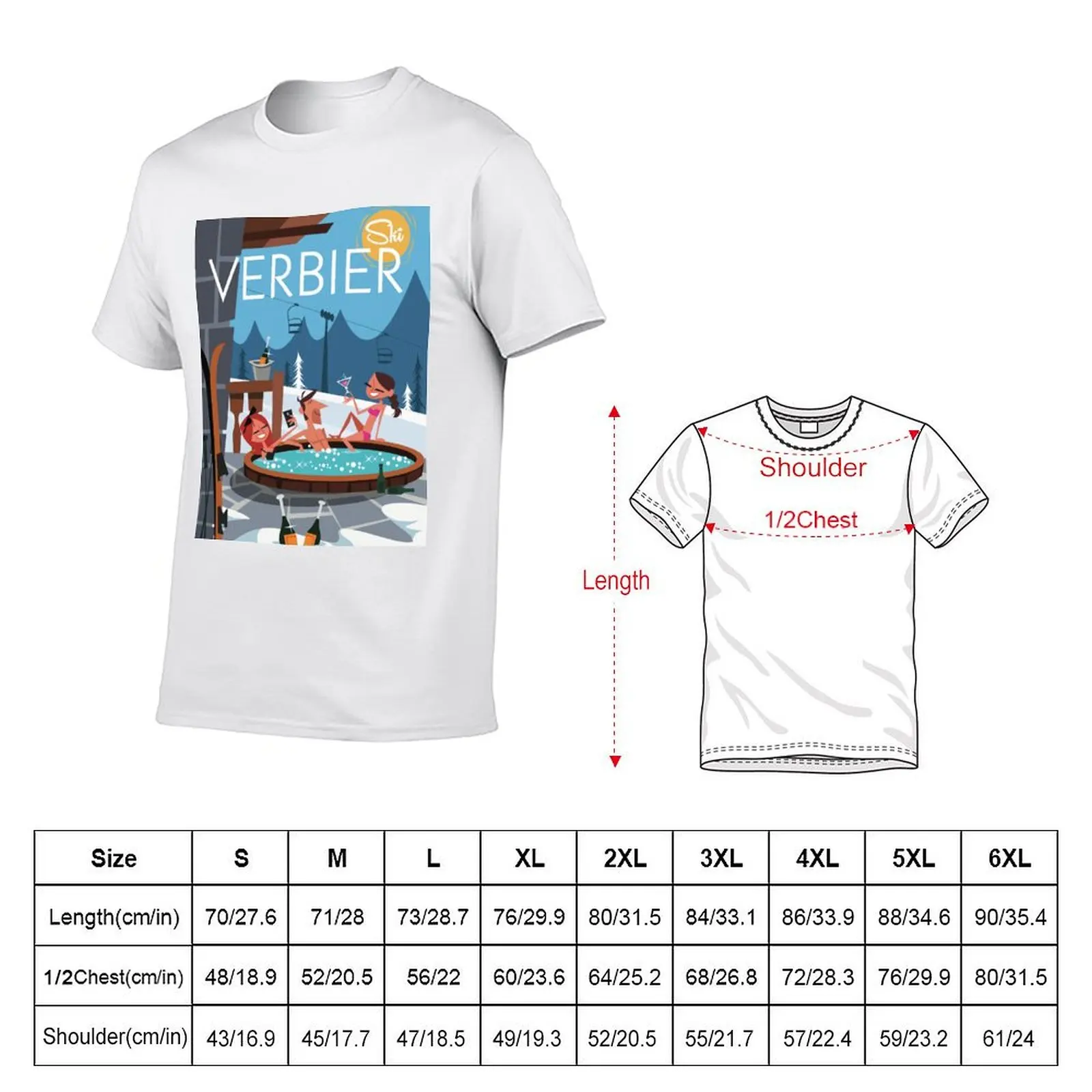 Ski Verbier Poster T-Shirt graphic tee shirt summer clothes mens t shirts top quality