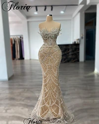 Elegant Champagne Celebrity Dresses With Crystals Sweetheart Sexy Evening Gowns Opening Ceremony Dresses вечернее платье 2024