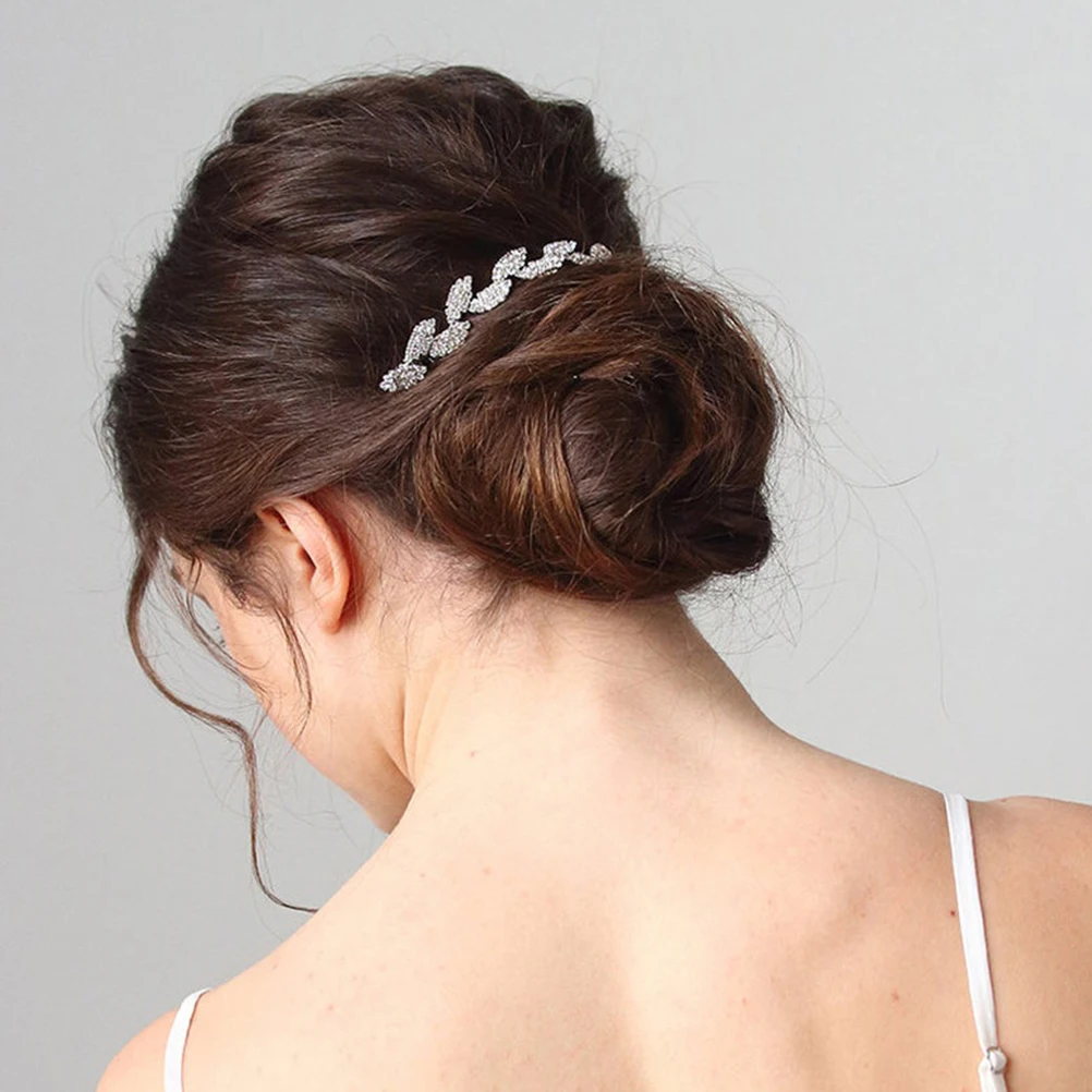

Rhinestone Accessories Women Side Combs Zinc Alloy Bridal Headdress Wedding Hair Accessory Crystal Leaves Hair Comb Everyday