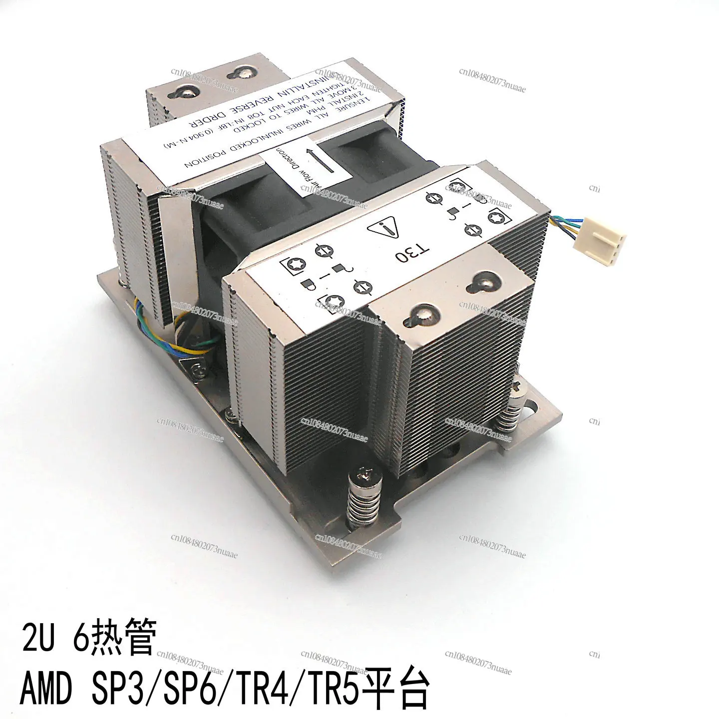 

Кулер для процессора 2U6 с 6 тепловыми трубками для платформ AMD EPYC SP3 SP6 TR4 TR5, высокоскоростной вентилятор 11 тыс. об/мин