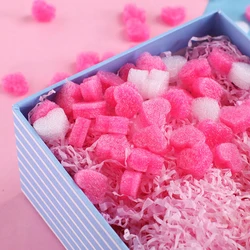 50pcs/300pc Gift Box Fluffy Slime Filler Sludge Clay Pink Heart Love Beads Foam Strip Slime DIY Wedding Favors Flower Box Filler