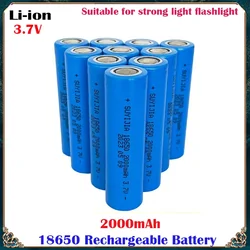 18650 3.7V 2000mAh Lithium-ion Rechargeable Battery Suitable for Strong Light Flashlight Headlamp Mobile Phone/medical Equipment